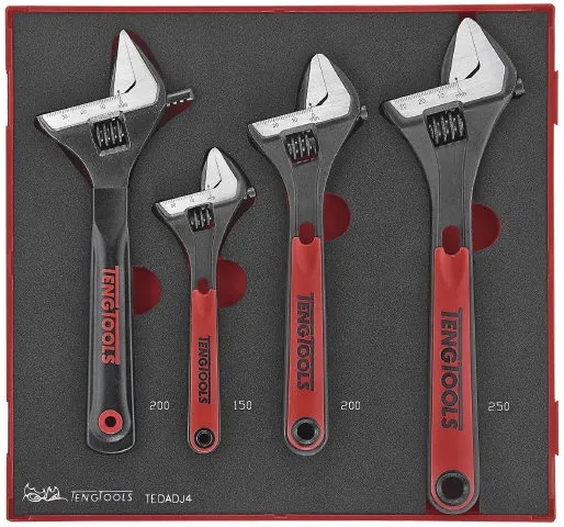 Teng Tools skiftenøglesæt TEDADJ4 med 4 dele